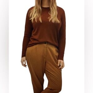 NWT Violeta by Mango Decorative Button Dark Dark Red Sweater XL